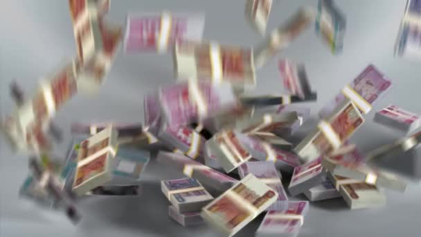 Myanmar (Burma) Banknotes Money / kyat / Currency K / MMK Bundles Falling - Séquence, vidéo