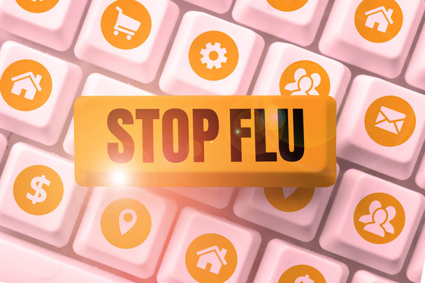 Text caption presenting Stop Flu, Business showcase Treat the contagious respiratory illness caused by influenza virus - Φωτογραφία, εικόνα