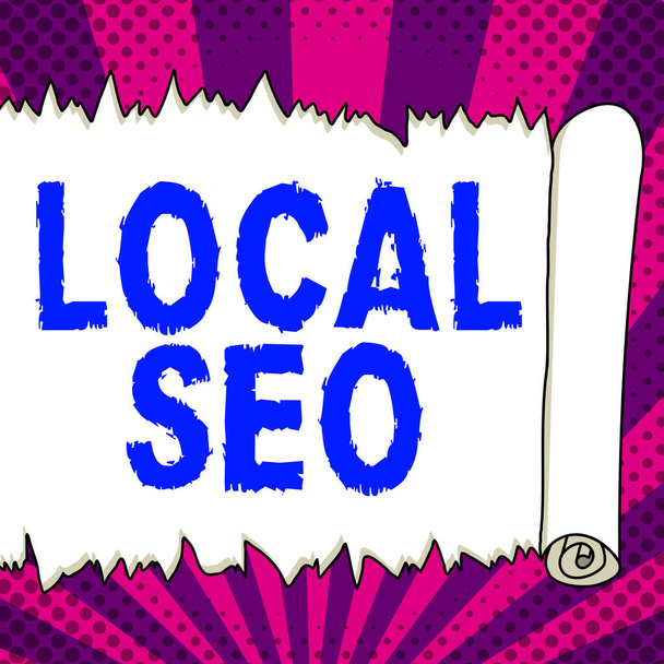 Hand writing sign Local Seo, Internet Concept This is an effective way of marketing your business online - Foto, Imagen
