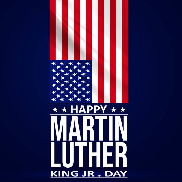 Happy Martin Luther King Junior Day Background Τελευταίος σχεδιασμός με κυματιστή σημαία και αστέρια. Ηνωμένες Πολιτείες της Αμερικής Πατριωτικό σκηνικό - Φωτογραφία, εικόνα