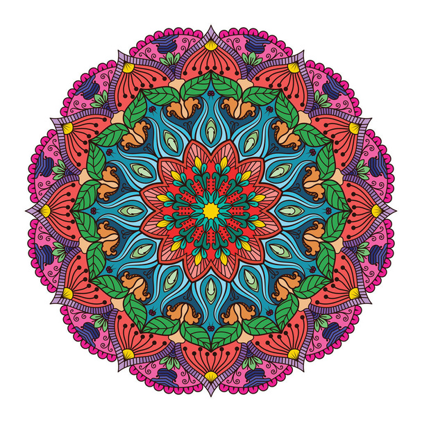 Floral colorful mandala pattern design - Vector, imagen
