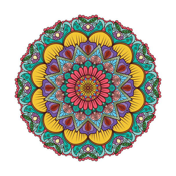 Ornamental colorful mandala pattern design - Vektor, obrázek