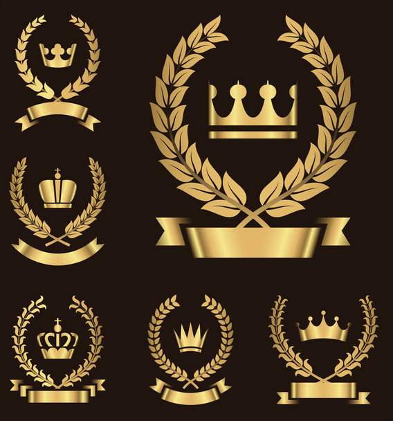 Gold Heraldry Emblems - ベクター画像