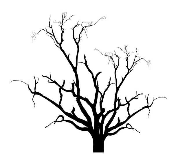 Dry Tree Black Shape - Vector, Image