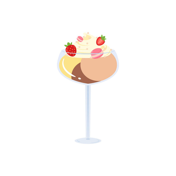 cocktails, bars à boissons, crème glacée, crème molle, jus de fruits - Vecteur, image