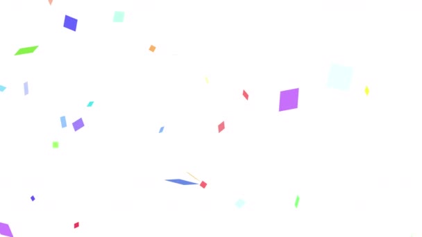 Yksinkertainen animaatio konfetti tanssi, valkoinen tausta - Materiaali, video