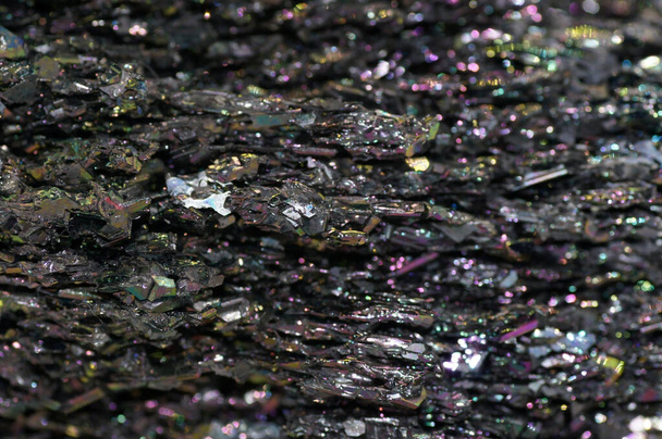 Picture background made of black glittering rock            - Photo, Image