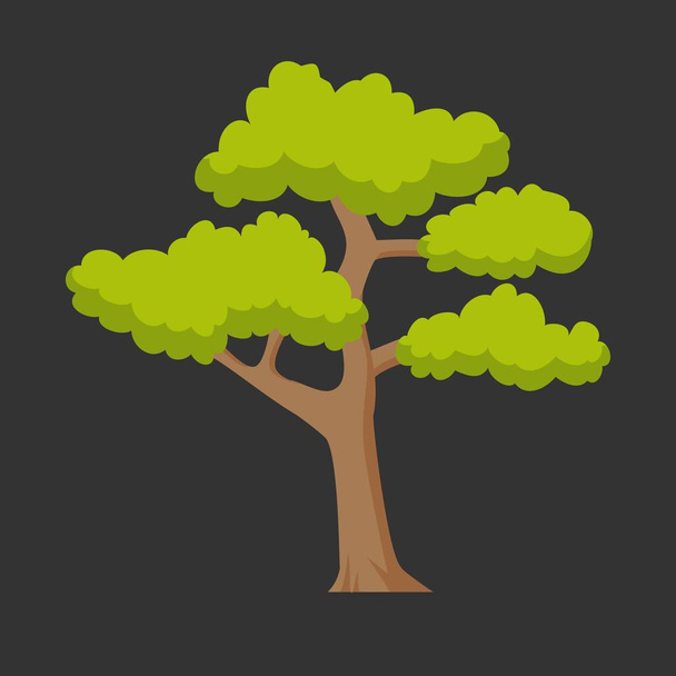 Элемент векторного зелёного дерева. плодородный лес для украшения - Вектор,изображение