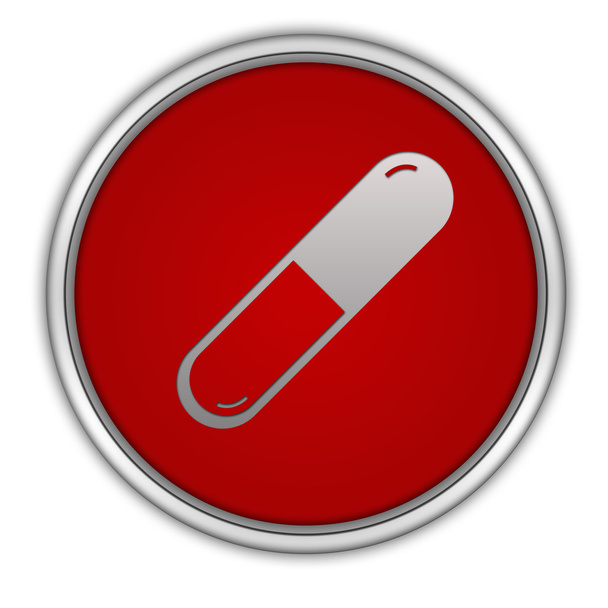 Pill circular icon on white background - Photo, Image