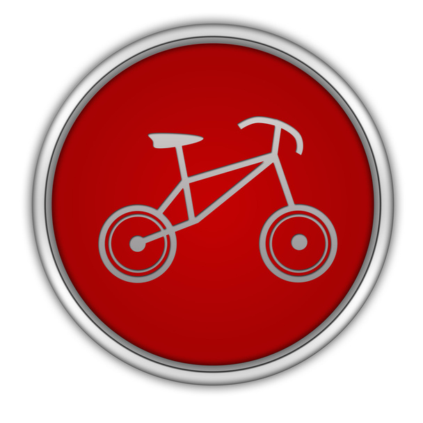 Bicicleta icono circular sobre fondo blanco
 - Foto, Imagen