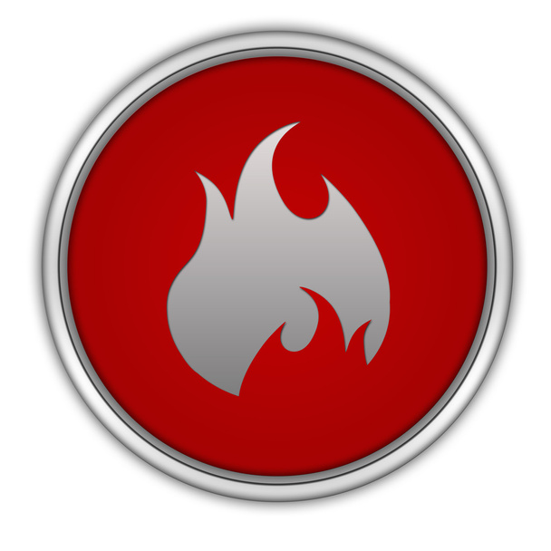 Fire circular icon on white background - Zdjęcie, obraz