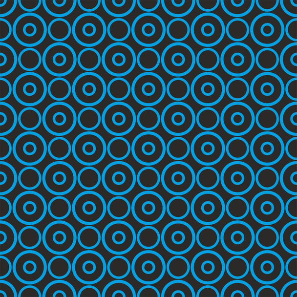 Fliesen-Vektormuster mit blauen Punkten auf schwarzem Hintergrund - Vektor, Bild