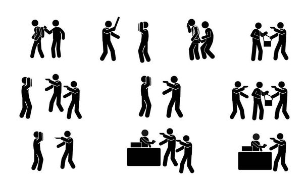 illustration of icon people stealing, robbing, pickpocketing - Vector, Image