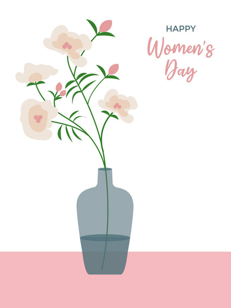 flower pot with pink roses and flowers vector illustration graphic design - Vector, Image