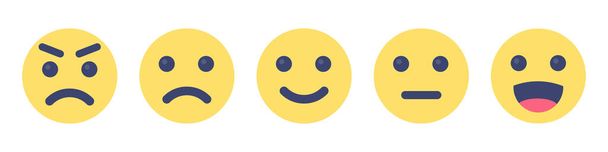 Smile face icon set. Different emotions - Vektor, kép