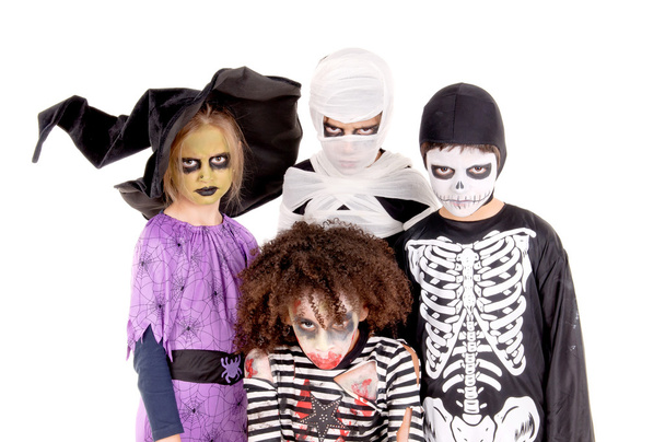 Kids with scary costumes on halloween - Photo, image