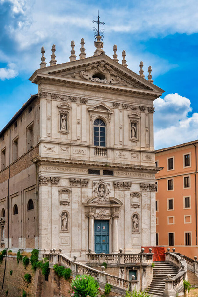 Facade of the Church of Santi Domenico e Sisto, Rome, Italy - Photo, Image