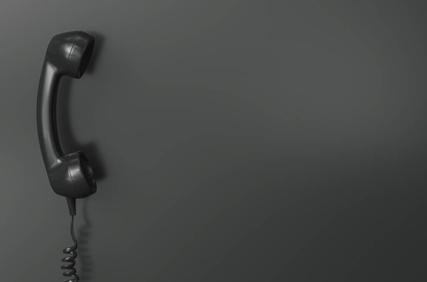 Shot of a black telephone receiver with copy space for individual text - Φωτογραφία, εικόνα