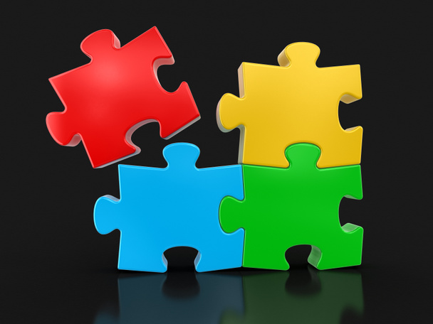 Colored Puzzle (clipping path included) - Fotoğraf, Görsel