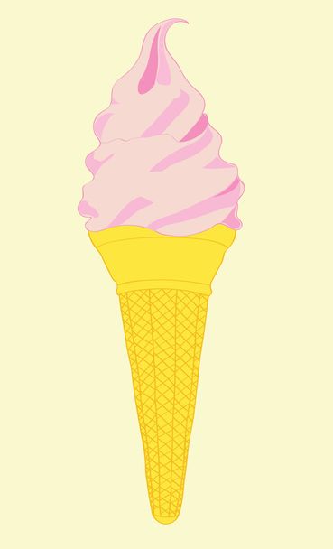 Tasty creamy pink ice-cream in a glass. - Vektori, kuva