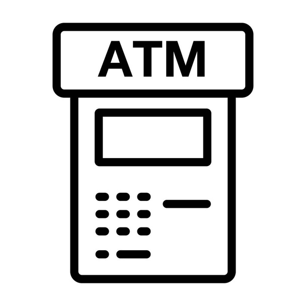 Simple bank ATM icon. Withdrawal. Editable vector. - Vettoriali, immagini
