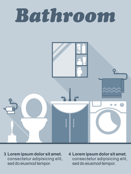 Koupelna byt výzdoba interiéru infographic - Vektor, obrázek