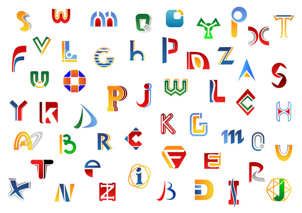 Σύνολο γράμματα πλήρη αλφάβητο - Διάνυσμα, εικόνα
