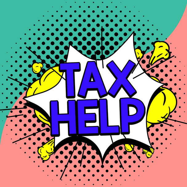 Налоговая помощь, бизнес-подход Помощь от обязательного взноса в доход государства - Фото, изображение