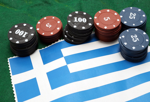 fichas de casino para apostar sobre la bandera de Greece
 - Foto, imagen