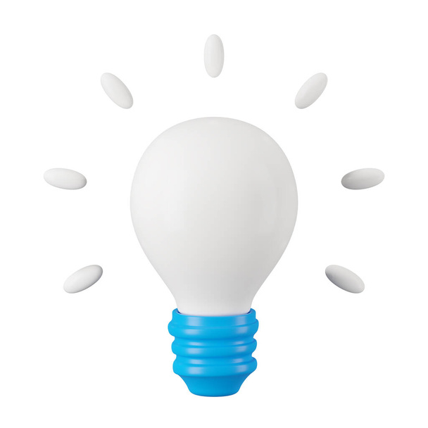 3d icon render of light bulb. - Photo, Image