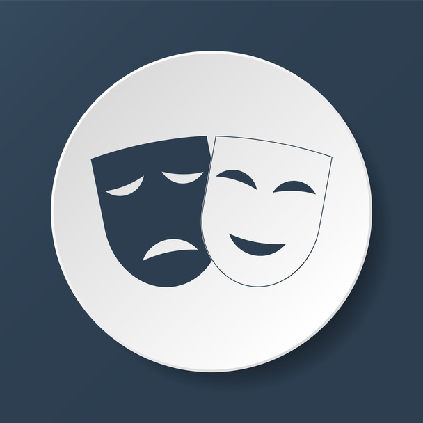 Ícone de teatro com máscaras felizes e tristes
. - Vetor, Imagem