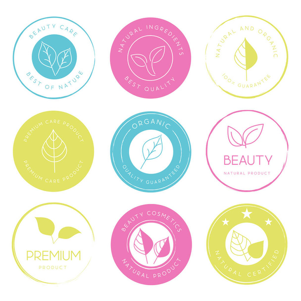 Collection of beauty and cosmetics, wellness logo, icon, labels and badges for graphic and web design, product promotions. - Vector, Image