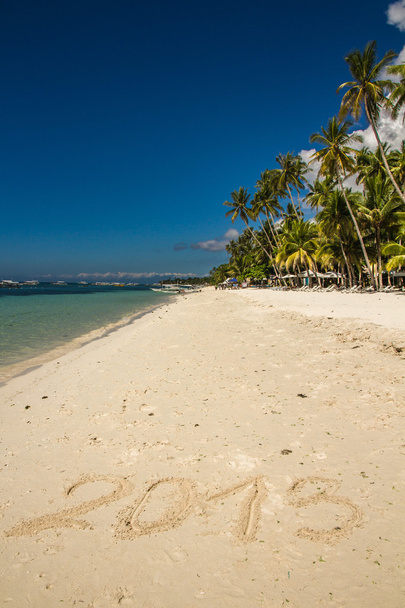 Tranquil Alona strand met writeen 2013-Filippijnen - Foto, afbeelding