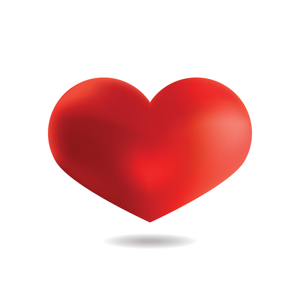 Corazón rojo, aislado sobre fondo blanco, vector
 - Vector, Imagen