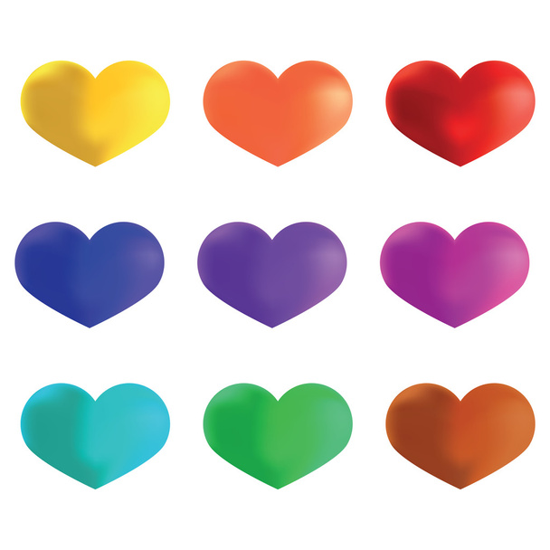  Bright multicolored hearts, template for Valentine's Day and we - Vector, Image