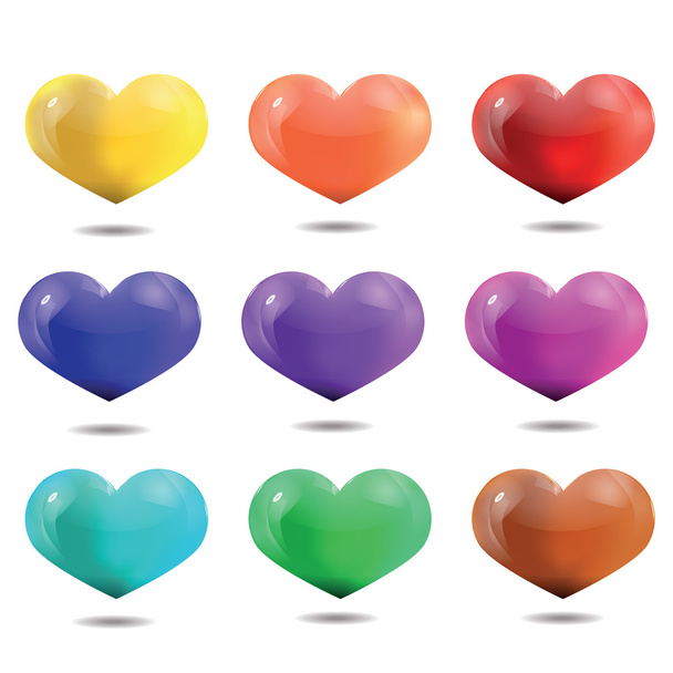  Bright multicolored hearts, template for Valentine's Day and we - Vektor, kép