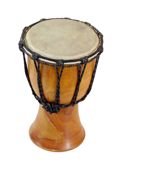 Wooden dumbek drum, isolated on white - 写真・画像