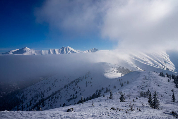Tatra occidentali in inverno. La vista dalla cima delle Grzes (Lucna). - Foto, immagini