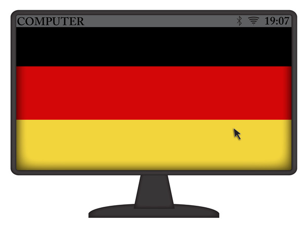 Υπολογιστή γερμανική σημαία - Διάνυσμα, εικόνα
