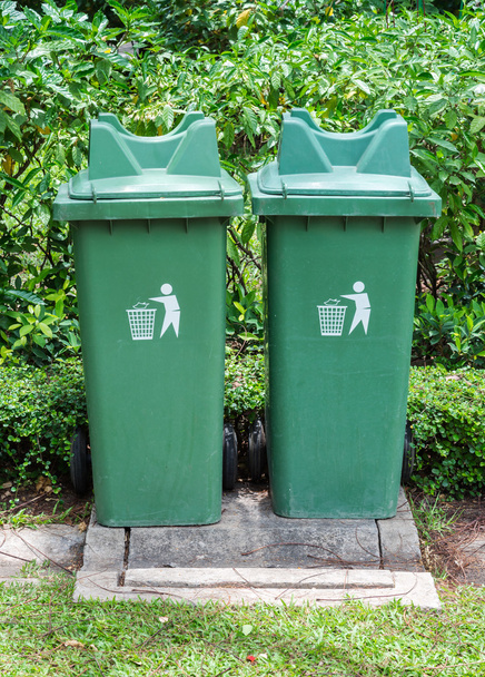 Twin green bin  - Photo, Image