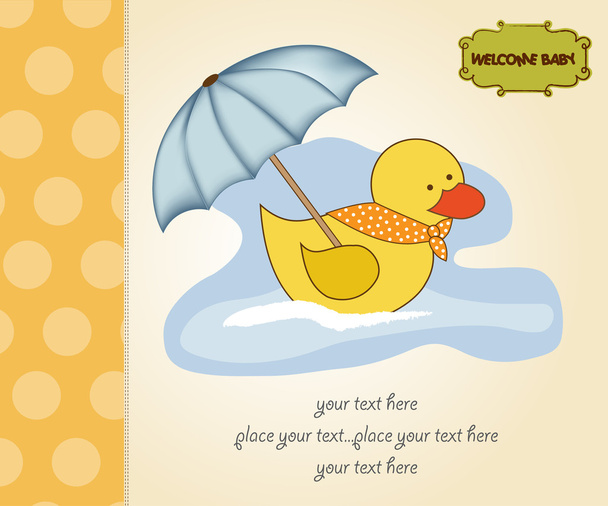Baby sprcha oznámení karta s kachna - Fotografie, Obrázek
