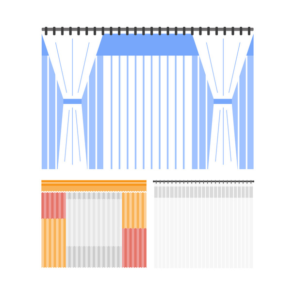 Flat colored curtains - Vector, Image