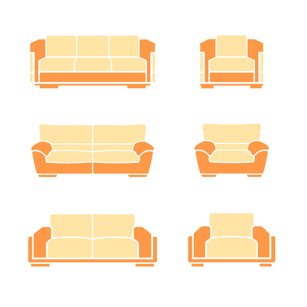 sofy i fotele - Wektor, obraz