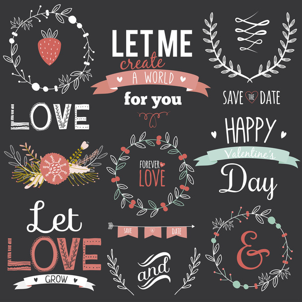 Illustrations for Happy Valentines Day - Vector, imagen