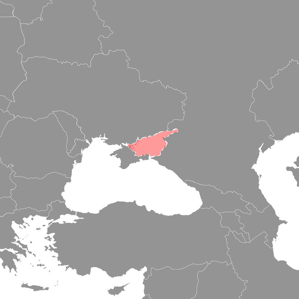Азовское море на карте мира. Векторная иллюстрация. - Вектор,изображение