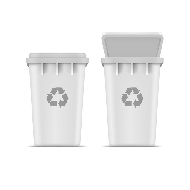 Corbeille vectorielle pour ordures et ordures isolées
 - Vecteur, image