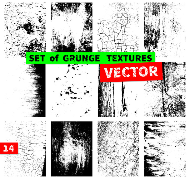 zestaw grunge tekstury - Wektor, obraz