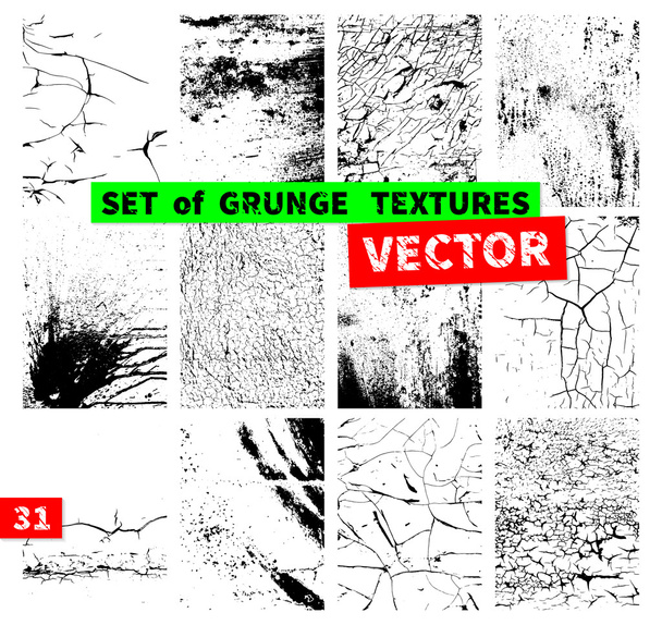 Set of grunge textures - Vector, Image