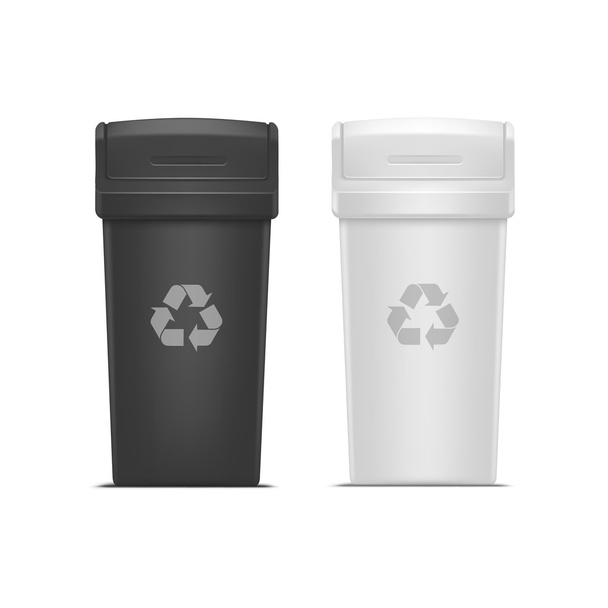 Conjunto de papeleras de reciclaje vacías para basura y basura
 - Vector, Imagen