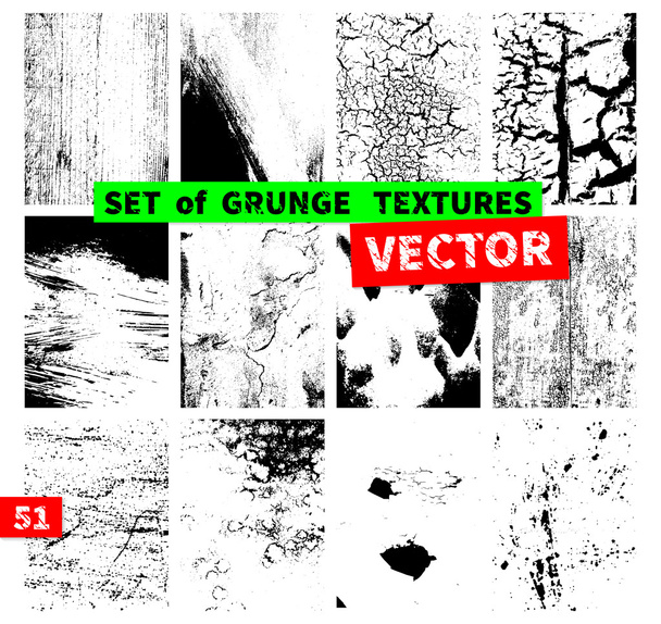 Reihe von Grunge-Texturen - Vektor, Bild